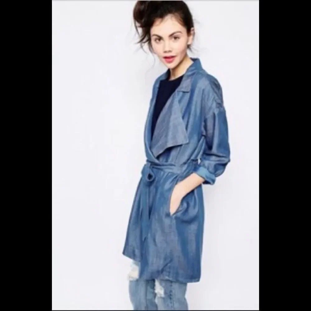 Anthropologie Cloth & Stone chambray trench coat M